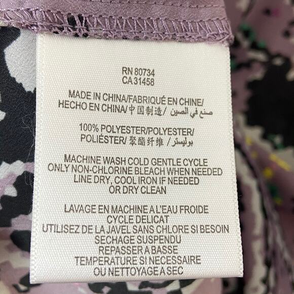 BCBGeneration Blouse Top Abstract Snake Print Shell Size L Purple Black Gray - Picture 6 of 13